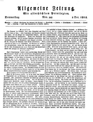 Allgemeine Zeitung Donnerstag 8. Dezember 1808