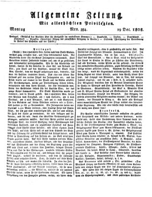 Allgemeine Zeitung Montag 19. Dezember 1808