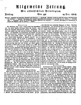 Allgemeine Zeitung Freitag 23. Dezember 1808