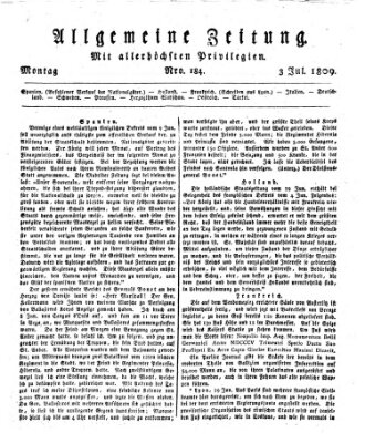 Allgemeine Zeitung Montag 3. Juli 1809