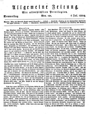 Allgemeine Zeitung Donnerstag 6. Juli 1809