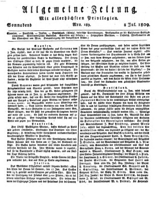 Allgemeine Zeitung Samstag 8. Juli 1809