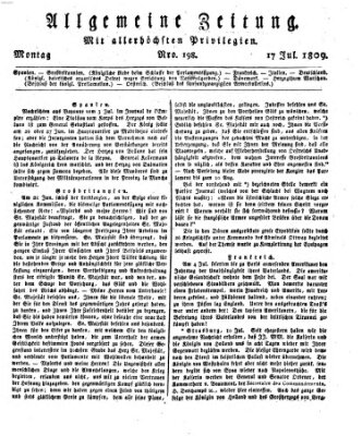 Allgemeine Zeitung Montag 17. Juli 1809