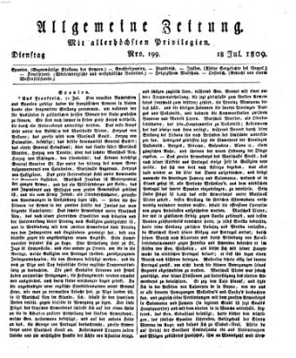 Allgemeine Zeitung Dienstag 18. Juli 1809