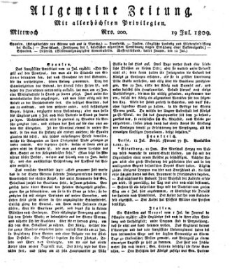 Allgemeine Zeitung Mittwoch 19. Juli 1809