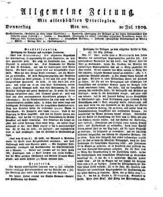 Allgemeine Zeitung Donnerstag 20. Juli 1809