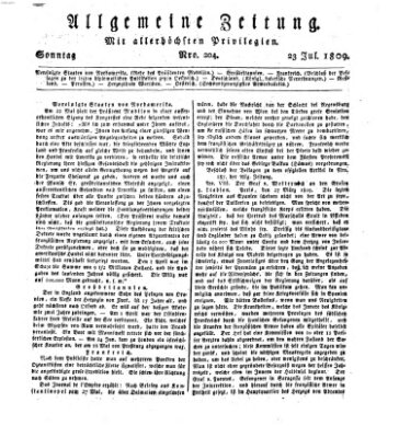 Allgemeine Zeitung Sonntag 23. Juli 1809