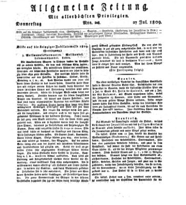 Allgemeine Zeitung Donnerstag 27. Juli 1809