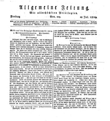 Allgemeine Zeitung Freitag 28. Juli 1809