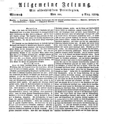 Allgemeine Zeitung Mittwoch 9. August 1809