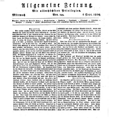 Allgemeine Zeitung Mittwoch 6. September 1809