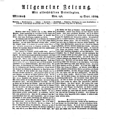 Allgemeine Zeitung Mittwoch 13. September 1809