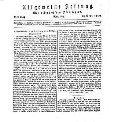 Allgemeine Zeitung Sonntag 24. September 1809