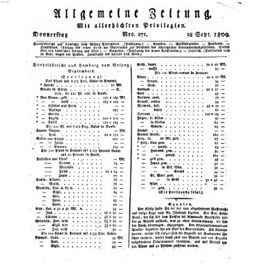 Allgemeine Zeitung Donnerstag 28. September 1809