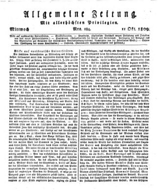 Allgemeine Zeitung Mittwoch 11. Oktober 1809