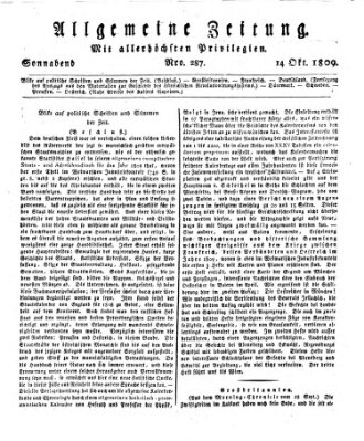 Allgemeine Zeitung Samstag 14. Oktober 1809