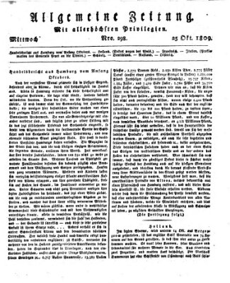 Allgemeine Zeitung Mittwoch 25. Oktober 1809