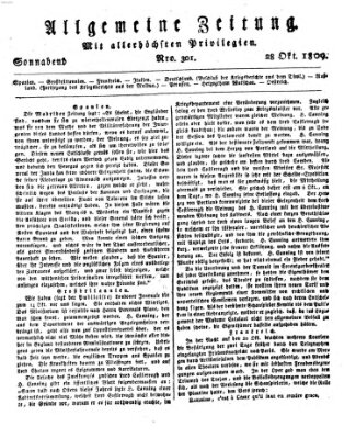 Allgemeine Zeitung Samstag 28. Oktober 1809