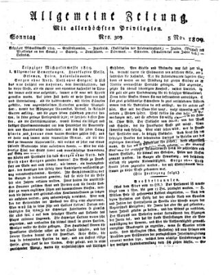 Allgemeine Zeitung Sonntag 5. November 1809