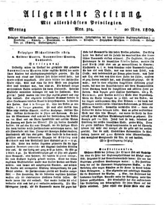 Allgemeine Zeitung Montag 20. November 1809