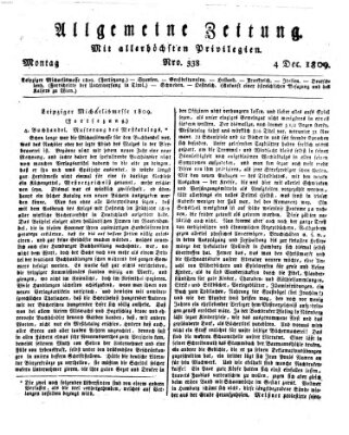 Allgemeine Zeitung Montag 4. Dezember 1809