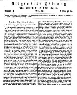 Allgemeine Zeitung Mittwoch 6. Dezember 1809