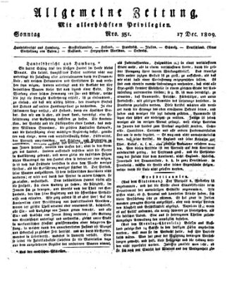 Allgemeine Zeitung Sonntag 17. Dezember 1809