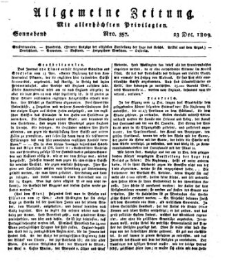 Allgemeine Zeitung Samstag 23. Dezember 1809