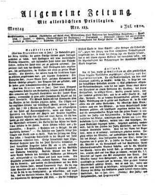 Allgemeine Zeitung Montag 2. Juli 1810