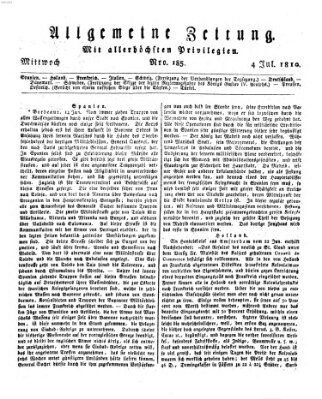 Allgemeine Zeitung Mittwoch 4. Juli 1810