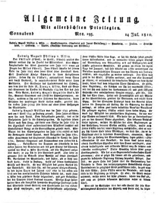 Allgemeine Zeitung Samstag 14. Juli 1810