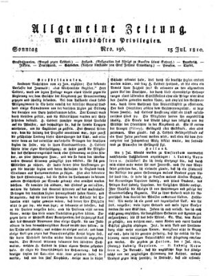 Allgemeine Zeitung Sonntag 15. Juli 1810