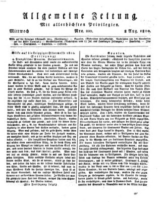 Allgemeine Zeitung Mittwoch 8. August 1810