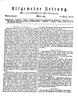 Allgemeine Zeitung Samstag 11. August 1810