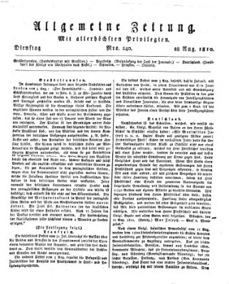 Allgemeine Zeitung Dienstag 28. August 1810