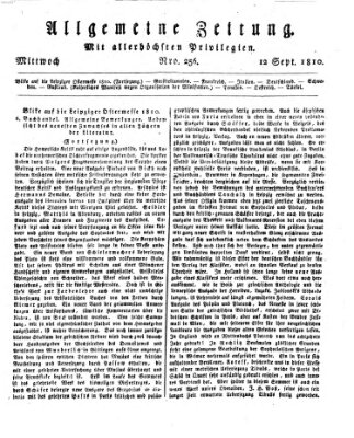 Allgemeine Zeitung Mittwoch 12. September 1810