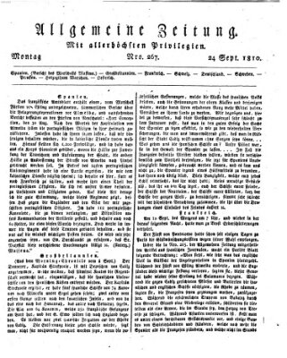 Allgemeine Zeitung Montag 24. September 1810