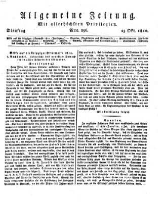 Allgemeine Zeitung Dienstag 23. Oktober 1810