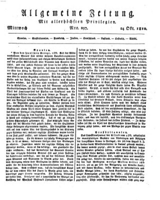 Allgemeine Zeitung Mittwoch 24. Oktober 1810