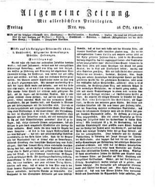 Allgemeine Zeitung Freitag 26. Oktober 1810