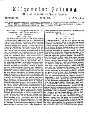 Allgemeine Zeitung Samstag 27. Oktober 1810