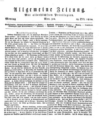 Allgemeine Zeitung Montag 29. Oktober 1810