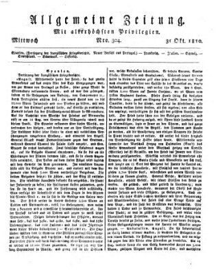 Allgemeine Zeitung Mittwoch 31. Oktober 1810