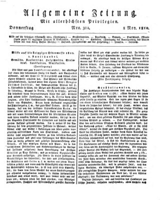 Allgemeine Zeitung Donnerstag 8. November 1810