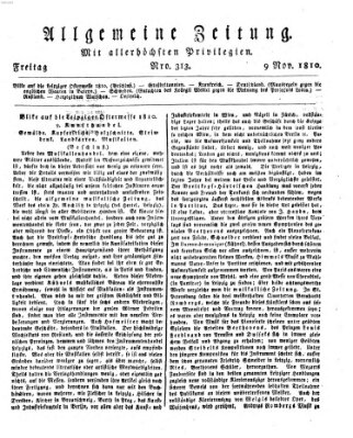 Allgemeine Zeitung Freitag 9. November 1810