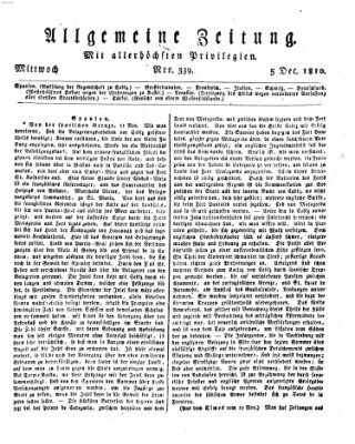 Allgemeine Zeitung Mittwoch 5. Dezember 1810