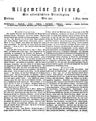 Allgemeine Zeitung Freitag 7. Dezember 1810