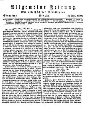 Allgemeine Zeitung Samstag 15. Dezember 1810