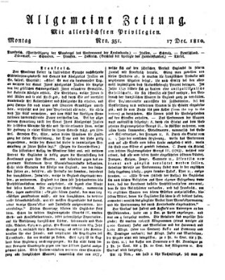 Allgemeine Zeitung Montag 17. Dezember 1810