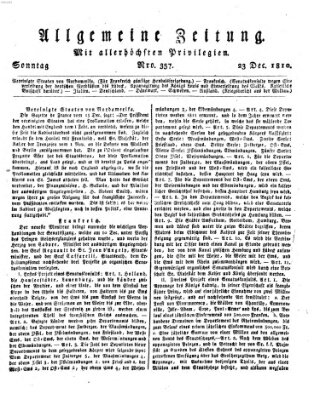 Allgemeine Zeitung Sonntag 23. Dezember 1810